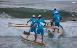 تنظيم أول بطولة تجديف على شاطئ بحر غزة