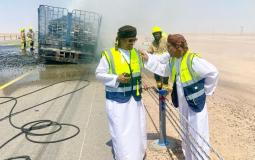 تفاصيل احتراق شاحنة محملة بالمساعدات في قافلة هبة ظفار