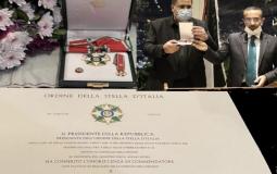 إيطاليا تكرم صيدم بمنحه وسام نجمة إيطاليا