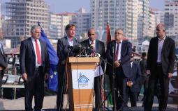 مؤتمر صحفي لوزراء الحكومة وممثل الاتحاد الاوروبي في غزة