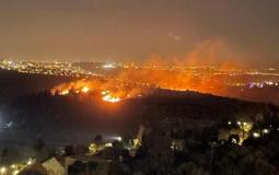 من الحرائق في جبال القدس، الليلة الماضية