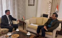 السفير عبد الهادي يبحث مع سفير دولة الهند آخر تطورات القضية الفلسطينية