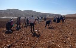 المركز الفلسطيني ينفذ يوم حقلي في شرق يطا 