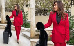 نجوى كرم تتوجه الى دبي وتودع رأس السنة بالأحمر