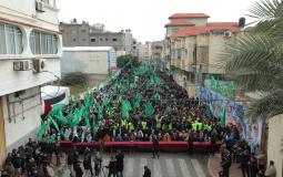 مسير لحماس جنوب غزة مع ذكرى انطلاقتها