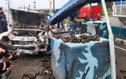 من مكان حادث السير