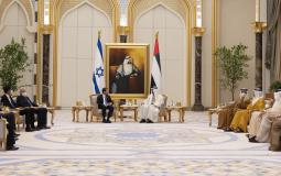 اجتماع محمد بن زايد بالرئيس الإسرائيلي في أبو ظبي