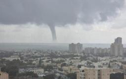 صورة للإعصار الذي شوهد قبالة سواحل مدينة اسدود