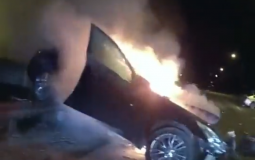 صورة السيارة المحترقة في ولاية فلوريدا