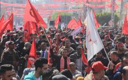 عشرات الآلاف يشاركون في مسيرة ومهرجان انطلاقة «الديمقراطية» بغزة