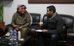 السفير محمد العمادي خلال زيارته بيت الصحافة ولقاء وكالة سوا الاخبارية