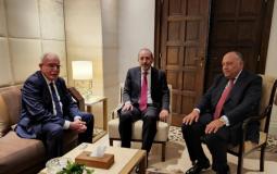 لقاء وزير الخارجية الفلسطيني مع نظيريه المصري والأردني في القاهرة