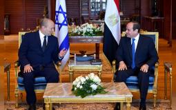 من لقاء سابق بين الرئيس السيسي ورئيس الوزراء الإسرائيلي نفتالي بينيت