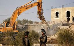 الجرافات الإسرائيلية تهدم منزل فلسطيني - أرشيفية