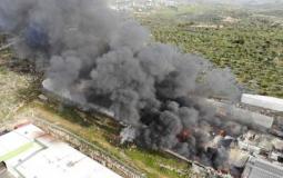 اندلاع حريق هائل بمنطقة عيمانوئيل في الضفه الغربية