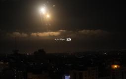 محاولة القبة الحديدية اعتراض صواريخ من غزة
