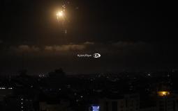 من محاولة القبة اعتراض صواريخ من غزة الليلة الماضية