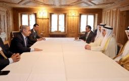اجتماع اشتية مع وزراء الكويت في سويسرا
