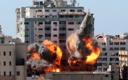 قصف برج الجلاء خلال العدوان الإسرائيلي على غزة عام 2021