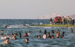 السباحة في بحر قطاع غزة - أرشيفية