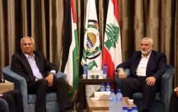 هنية ووفد "حماس" يلتقيان الأمين العام للجبهة الشعبية القيادة العامة في بيروت