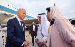ريما بندر بن سلطان خلال استقبالها الرئيس الأمريكي جو بايدن اليوم