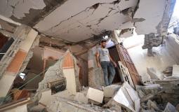 منزل مُدمر جراء القصف الإسرائيلي على غزة
