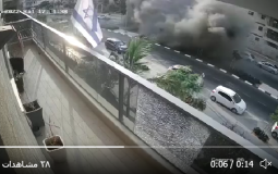 لحظة سقوط صاروخ في مدينة عسقلان اليوم