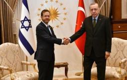 الرئيس التركي رجب طيب أردوغان ونظيره الإسرائيلي يتسحاق هرتسوغ