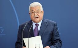 الرئيس محمود عباس، خلال مؤتمر صحفي مع المستشار الألماني أولاف شولتس.