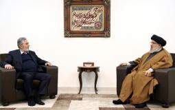 اجتماع حسن نصر الله مع زياد الامين العام في الجهاد الاسلامي زياد النخالة
