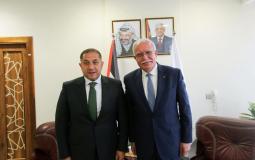 المالكي يستقبل سفير مصر لدى فلسطين بمناسبة انتهاء مهامه
