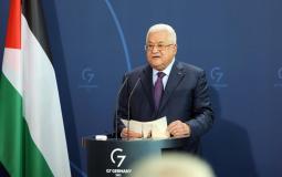 الرئيس محمود عباس، خلال مؤتمر صحفي مع المستشار الألماني أولاف شولتس.