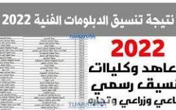 نتيجة تنسيق الدبلومات الفنية 2022