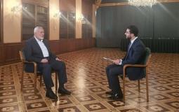 رئيس المكتب السياسي لحركة حماس إسماعيل هنية خلال مقابلة مع روسيا اليوم