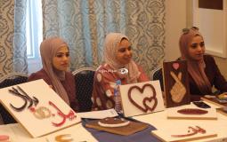 جانب من معرض اشتمل على مخرجات تدريب حرفي بغزة