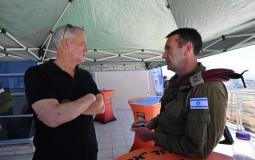 وزير الجيش االاسرائيلي بيني غانتس مع رئيس اركان الجيش الاسرائيلي الجديد هارتسي هاليفي