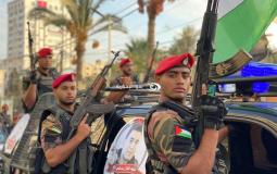مسير عسكري للأجهزة الشرطية والأمنية بغزة دعماً وإسناداً للضفة