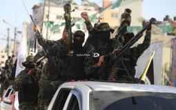 عرض عسكري للجهاد في الذكرى الـ35 للانطلاقة - عدسة: أحمد زقوت