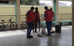 حملة تنظيف لمرافق مدرسة مهدية الشوا الثانوية شمال قطاع غزة