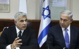 رئيس الحكومة الإسرائيلية المكلف نتنياهو مع رئيس الوزراء الإسرائيلي السابق لابيد