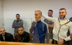 المعتقلون الأربعة من طمرة في قاعة المحكمة الإسرائيلية