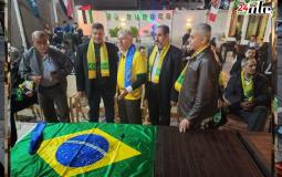 جانب من متابعة سفير البرازيل مباراة منتخب بلاده أمام سويسرا في غزة