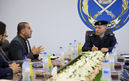 جانب من زيارة مؤسسة الضمير لقيادة الشرطة في غزة