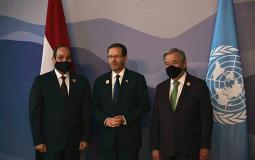 جانب من استقبال الرئيس المصري للرئيس الإسرائيلي هرتسوغ