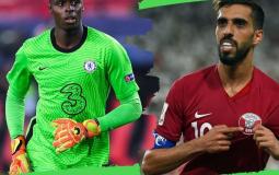 صورة تعبيرية غلاف لمباراة قطر والسنغال ويظهران اللاعبان ميندي وحسن الهيدوس
