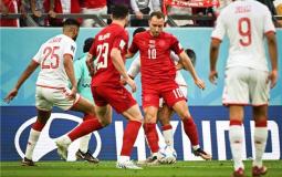 من مباراة تونس والدنمارك في كأس العالم 2022