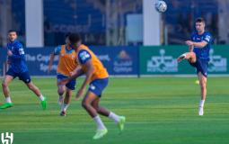 تدريبات نادي الهلال استعدادا لمباراة الاتفاق في كأس الملك بالسعودية