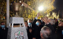 الرئيس محمود عباس يوقد شعلة انطلاقة حركة فتح في رام الله