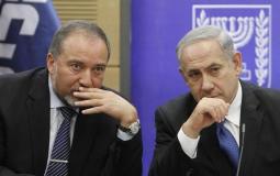 رئيس الوزراء الإسرائيلي نتنياهو ووزير المالية الإسرائيلي السابق ليبرمان
